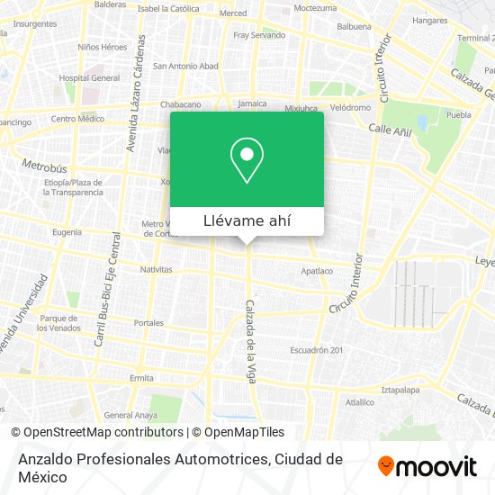 Mapa de Anzaldo Profesionales Automotrices