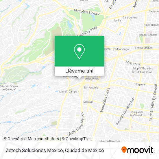 Mapa de Zetech Soluciones Mexico