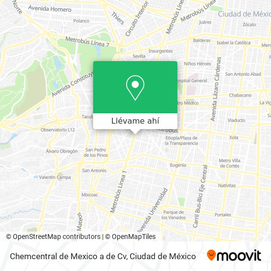 Mapa de Chemcentral de Mexico a de Cv
