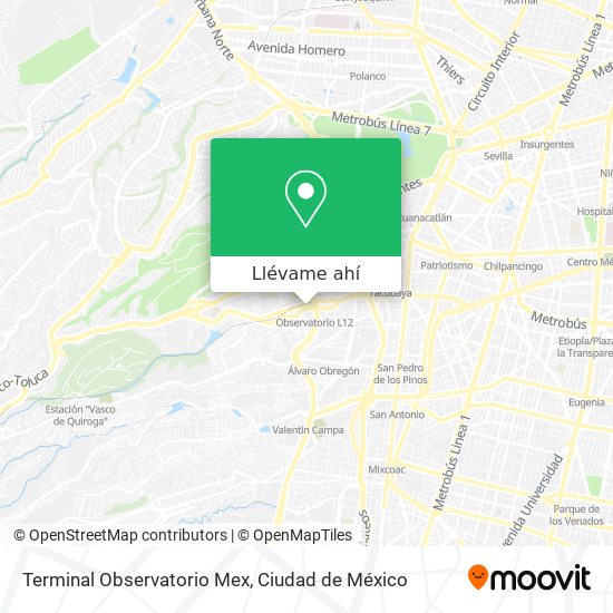 Mapa de Terminal Observatorio Mex