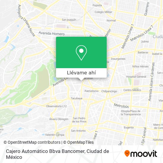 Mapa de Cajero Automático Bbva Bancomer