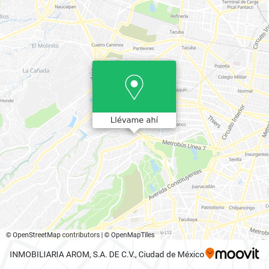 Mapa de INMOBILIARIA AROM, S.A. DE C.V.