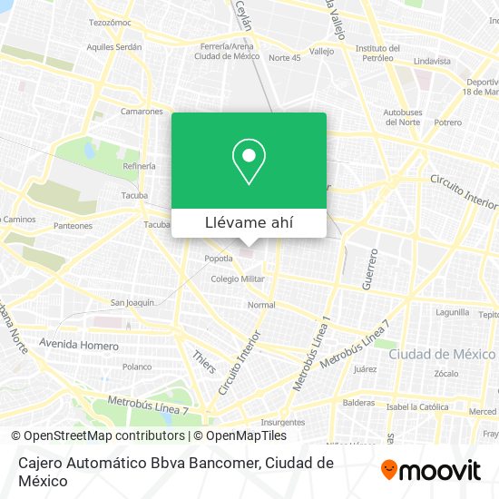 Mapa de Cajero Automático Bbva Bancomer