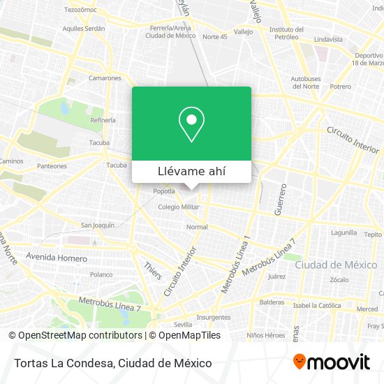 Mapa de Tortas La Condesa