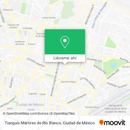 Mapa de Tianguis Mártires de Río Blanco