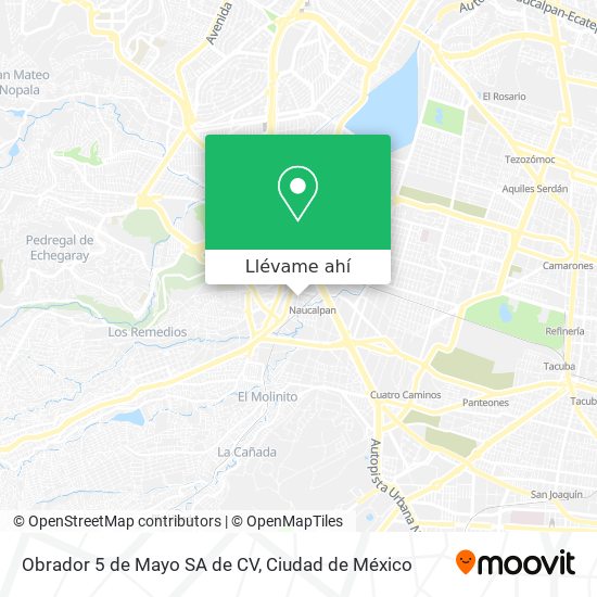 Mapa de Obrador 5 de Mayo SA de CV