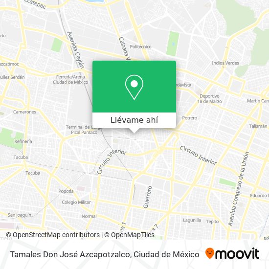 Mapa de Tamales Don José Azcapotzalco
