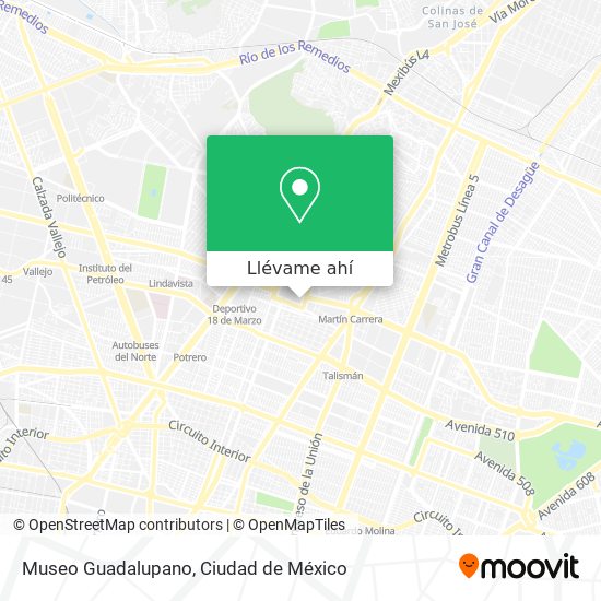 Mapa de Museo Guadalupano