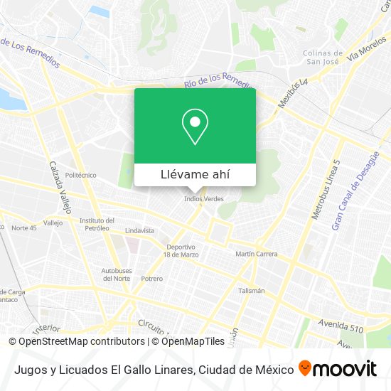 Mapa de Jugos y Licuados El Gallo Linares