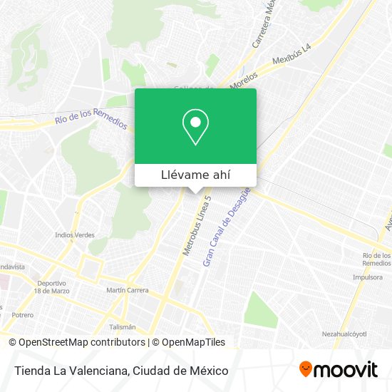 Mapa de Tienda La Valenciana