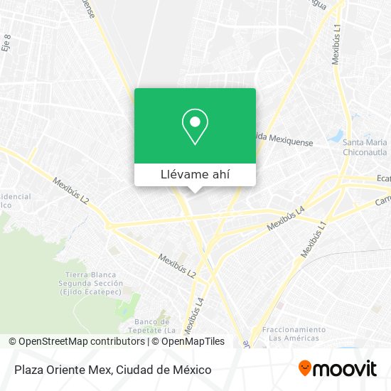 Mapa de Plaza Oriente Mex