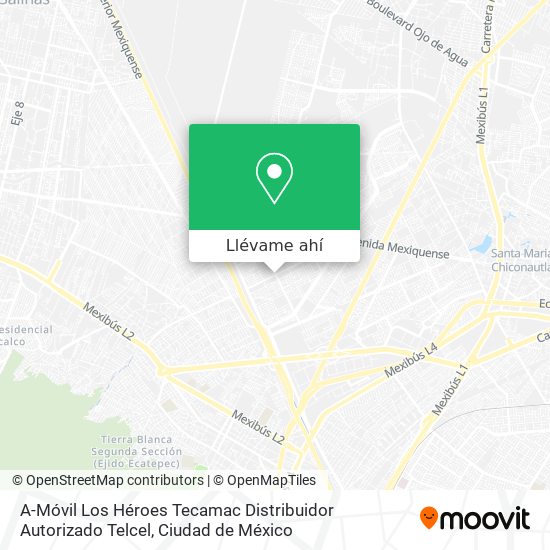 Mapa de A-Móvil Los Héroes Tecamac Distribuidor Autorizado Telcel