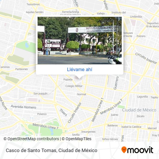 Cómo llegar a Casco de Santo Tomas en Azcapotzalco en Autobús, Metro o Tren?