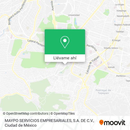 Mapa de MAYPO SERVICIOS EMPRESARIALES, S.A. DE C.V.