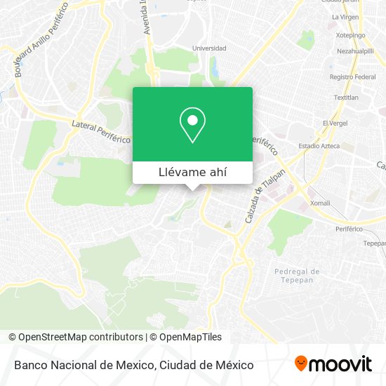 Mapa de Banco Nacional de Mexico