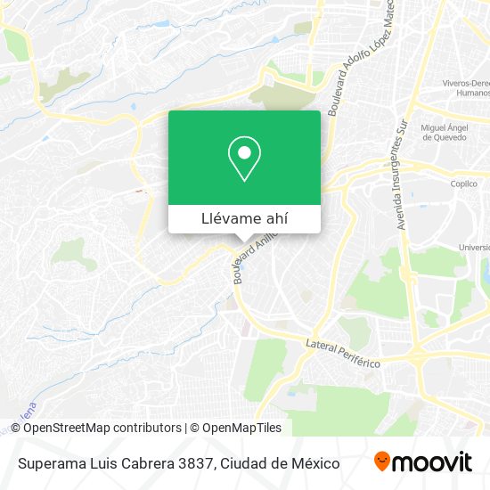 Mapa de Superama Luis Cabrera 3837