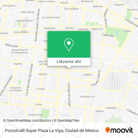Mapa de Potzolcalli Super Plaza La Viga