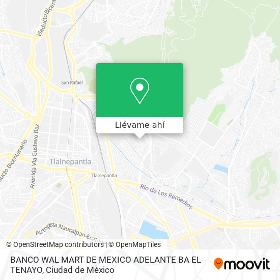 Mapa de BANCO WAL MART DE MEXICO ADELANTE BA EL TENAYO