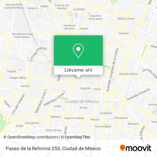 Mapa de Paseo de la Reforma 250