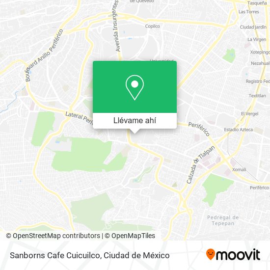 Mapa de Sanborns Cafe Cuicuilco