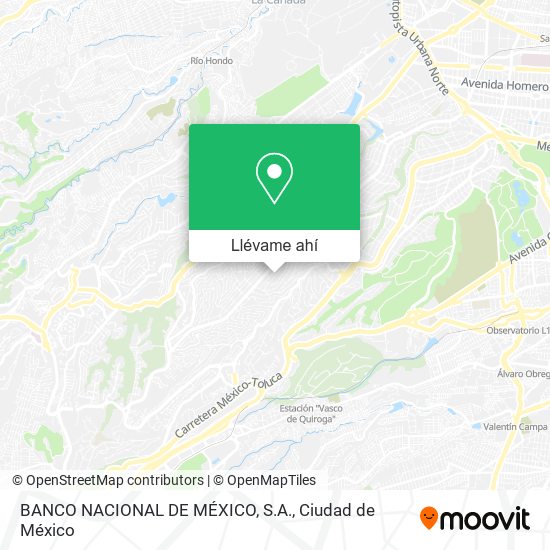 Mapa de BANCO NACIONAL DE MÉXICO, S.A.