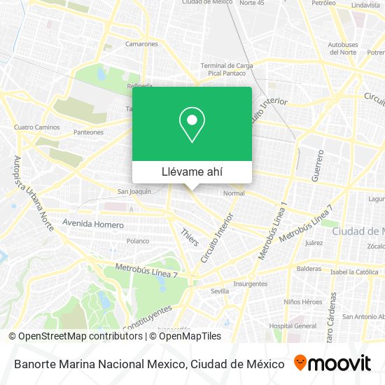 Mapa de Banorte Marina Nacional Mexico