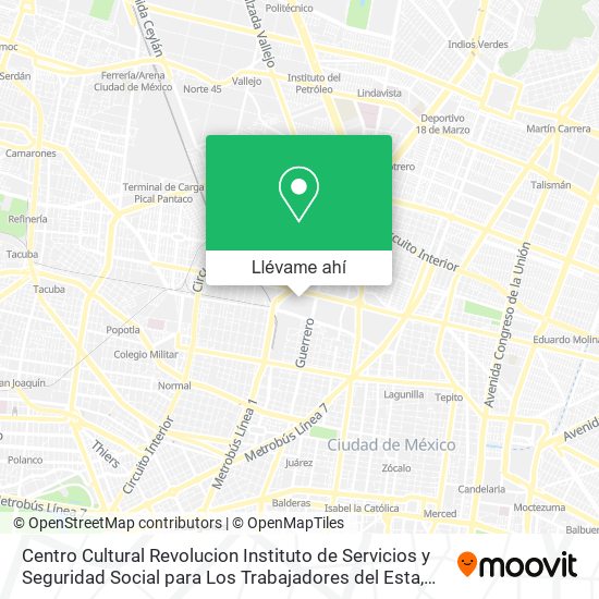 Mapa de Centro Cultural Revolucion Instituto de Servicios y Seguridad Social para Los Trabajadores del Esta