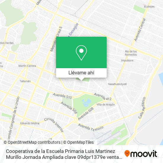 Mapa de Cooperativa de la Escuela Primaria Luis Martinez Murillo Jornada Ampliada clave 09dpr1379e venta de
