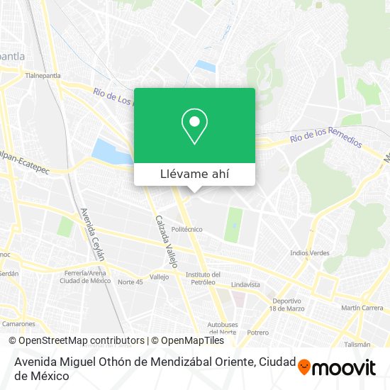 Mapa de Avenida Miguel Othón de Mendizábal Oriente