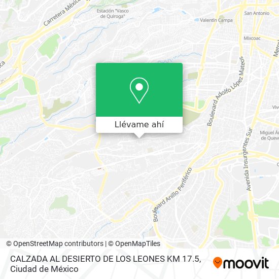 Cómo llegar a CALZADA AL DESIERTO DE LOS LEONES KM  en Cuajimalpa De  Morelos en Autobús?