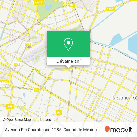 Mapa de Avenida Río Churubusco 1285
