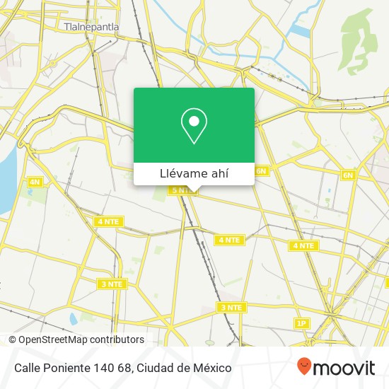 Mapa de Calle Poniente 140 68