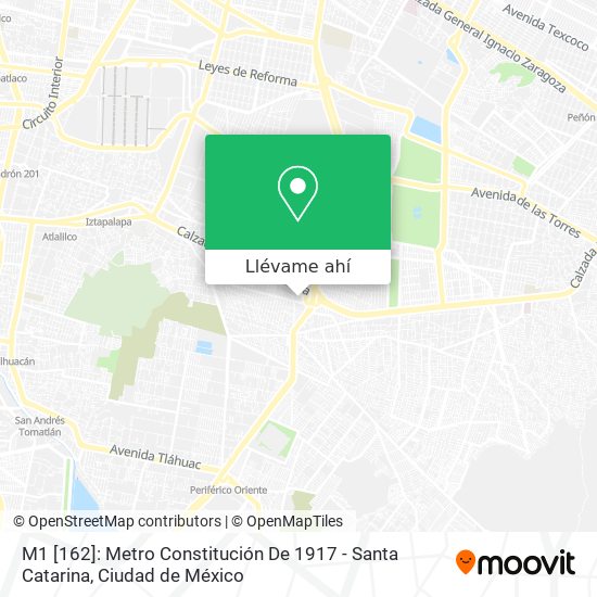 Mapa de M1 [162]: Metro Constitución De 1917 - Santa Catarina