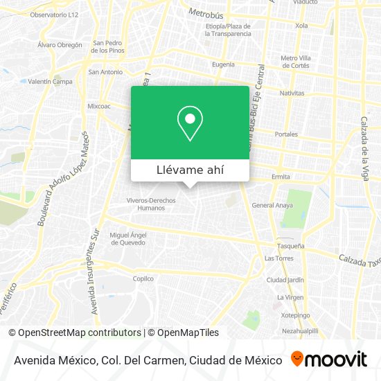 Mapa de Avenida México, Col. Del Carmen