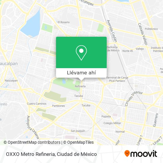 Mapa de OXXO Metro Refineria