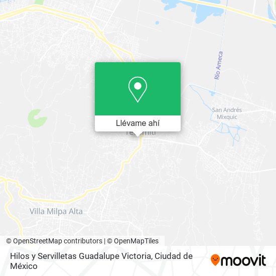 Mapa de Hilos y Servilletas Guadalupe Victoria