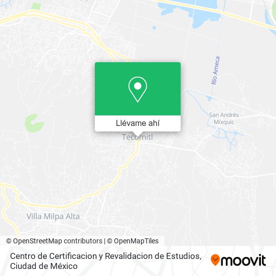 Mapa de Centro de Certificacion y Revalidacion de Estudios
