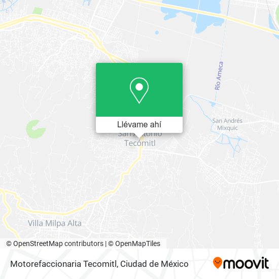 Mapa de Motorefaccionaria Tecomitl
