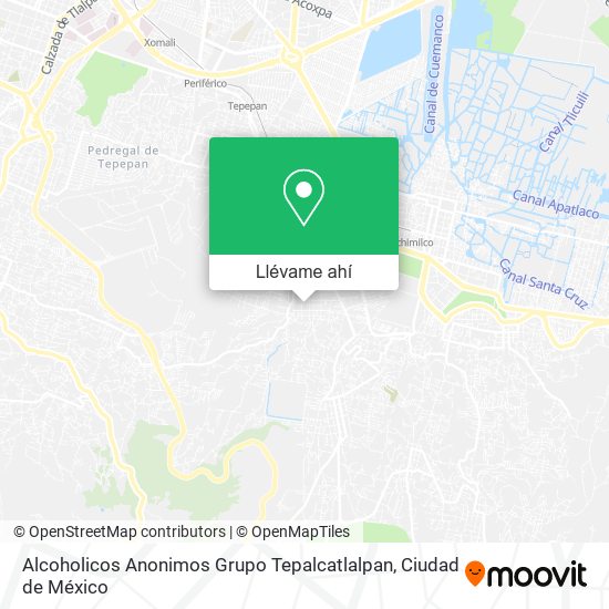 Mapa de Alcoholicos Anonimos Grupo Tepalcatlalpan