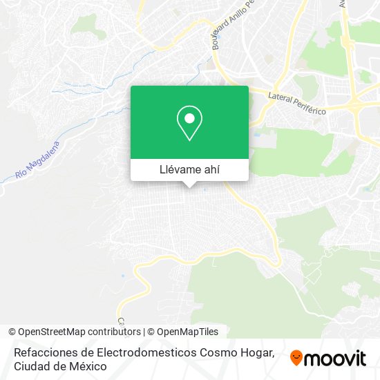 Mapa de Refacciones de Electrodomesticos Cosmo Hogar