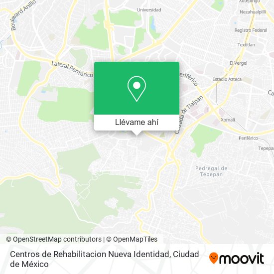 Mapa de Centros de Rehabilitacion Nueva Identidad