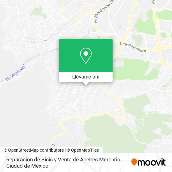 Mapa de Reparacion de Bicis y Venta de Aceites Mercurio