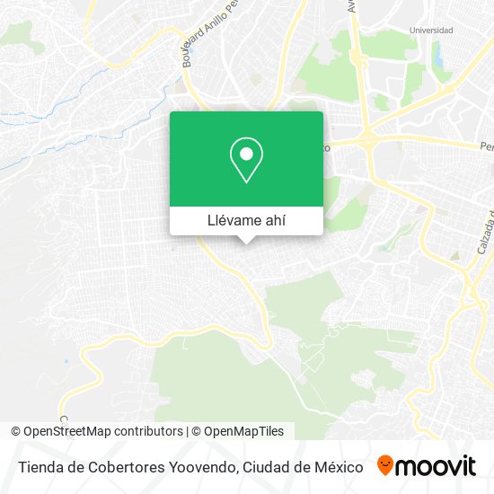 Mapa de Tienda de Cobertores Yoovendo