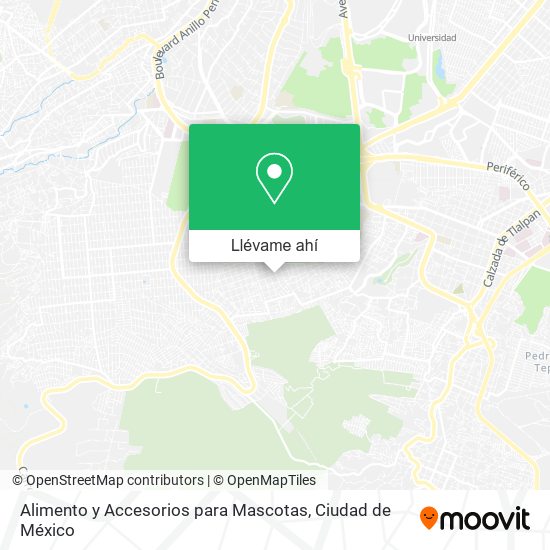 Mapa de Alimento y Accesorios para Mascotas