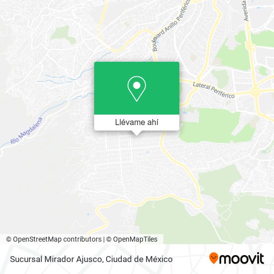 Mapa de Sucursal Mirador Ajusco