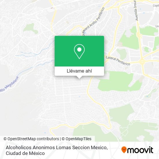 Mapa de Alcoholicos Anonimos Lomas Seccion Mexico