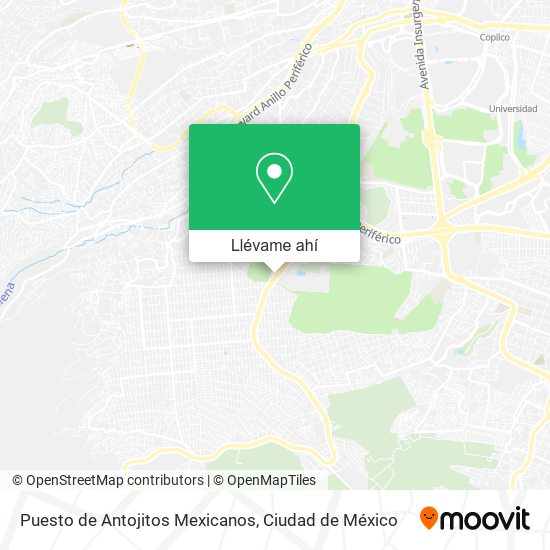 Mapa de Puesto de Antojitos Mexicanos