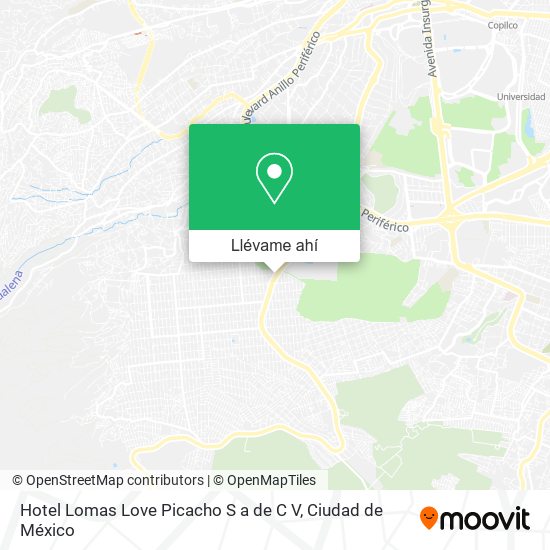 Mapa de Hotel Lomas Love Picacho S a de C V