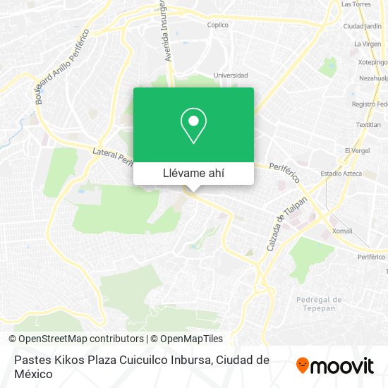 Mapa de Pastes Kikos Plaza Cuicuilco Inbursa