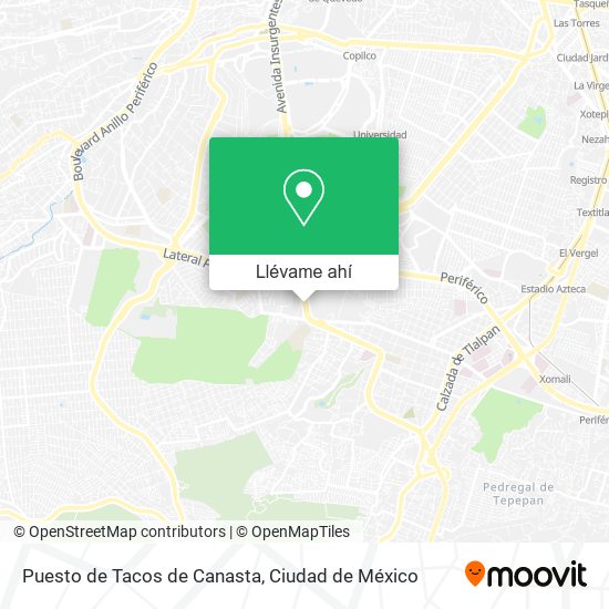 Mapa de Puesto de Tacos de Canasta